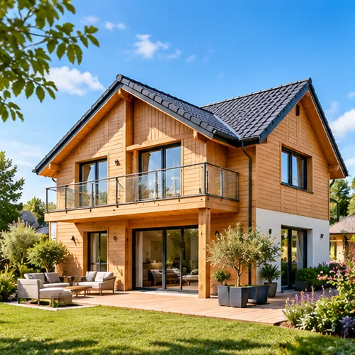 Maison à ossature bois et menuiseries