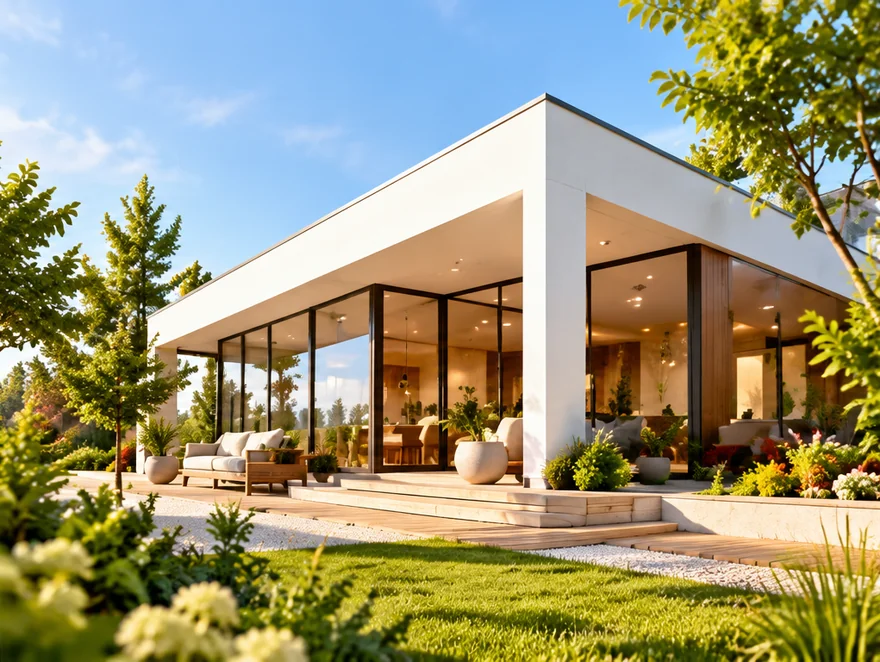 Une maison contemporaine vitrée ouverte sur son jardin